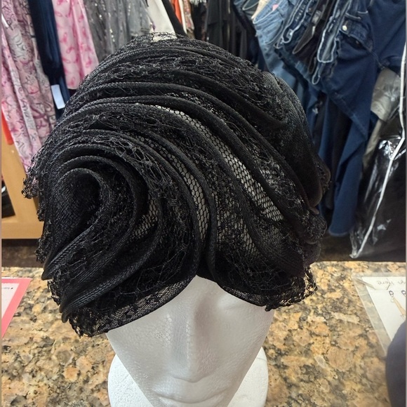 Vintage Christian Dior Chapeaux Black Net Cocktail Hat Paris New York Designer main image 5